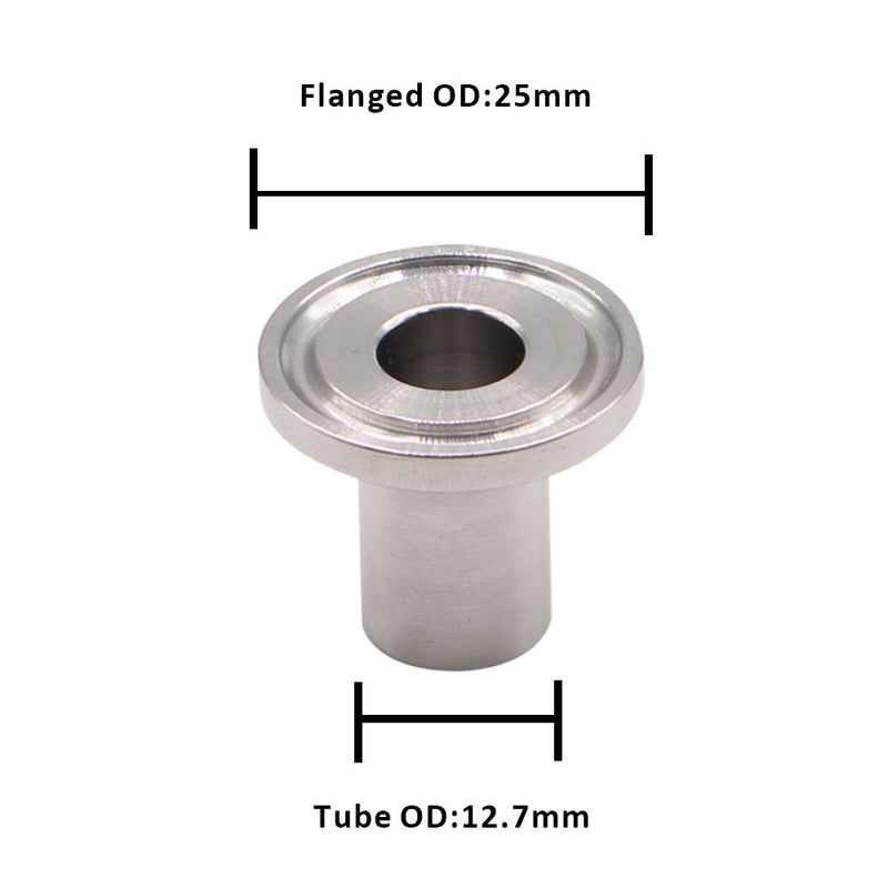 [Australia - AusPower] - DERNORD Stainless Steel Tri-clamp ( Tri-clover Clamp ) + 2 Pcs SUS304 Sanitary Pipe Weld Ferrule + FKM Gasket (1/2 Inch) 1/2 Inch 