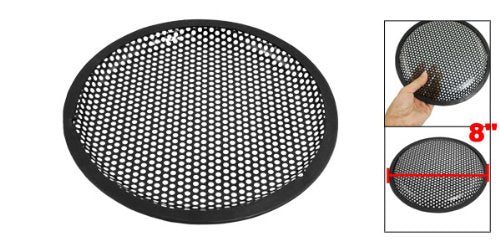 [Australia - AusPower] - uxcell 8 Inch Subwoofer Speaker Black Metal Waffle Cover Guard Grill 