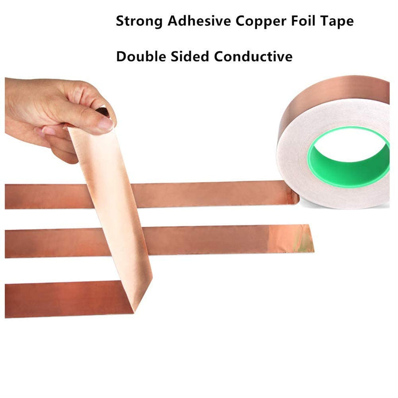 [Australia - AusPower] - Copper Foil Tape with Double Sided Conductive Adhesive for Guitar Repairs, EMI Shielding, Soldering Repairs, Crafts, Electrical Repairs, Grounding (0.4 Inch X 66 Feet) 0.4 Inch x 66 Feet (1 Pack) 