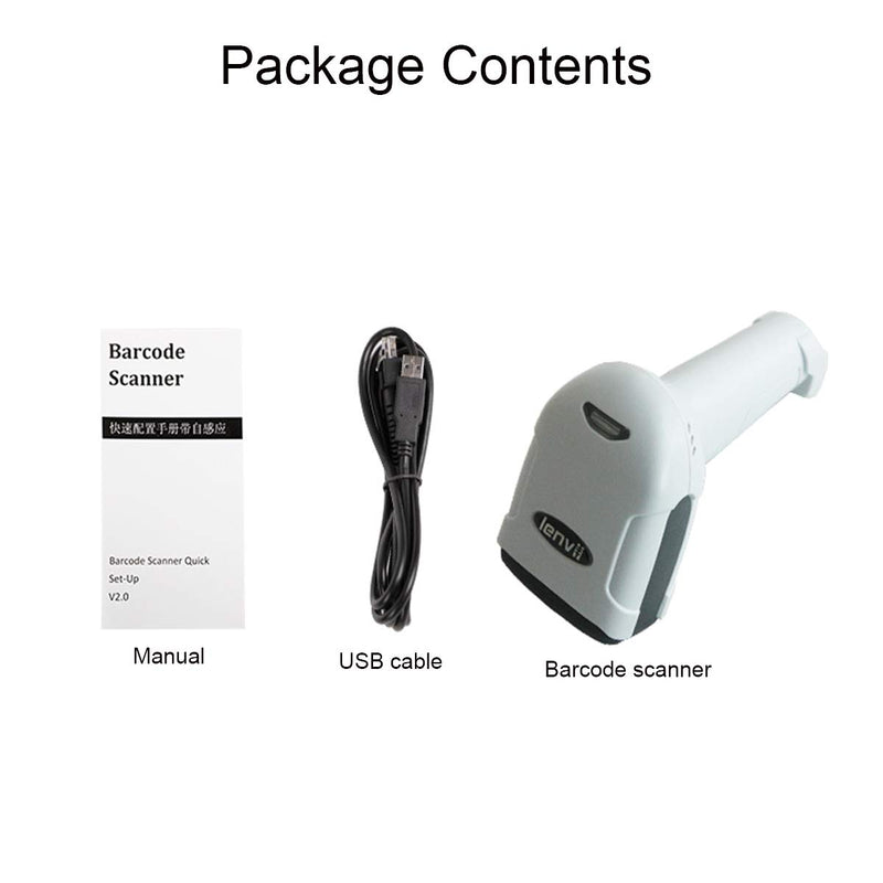 [Australia - AusPower] - LENVII 2D Barcode Scanner Handheld Wired USB Barcode Reader Support 1D 2D QR-Code Scanning Induction Recognition Speed Fast Suitable Shop Warehouse Storage Logistics - F510 