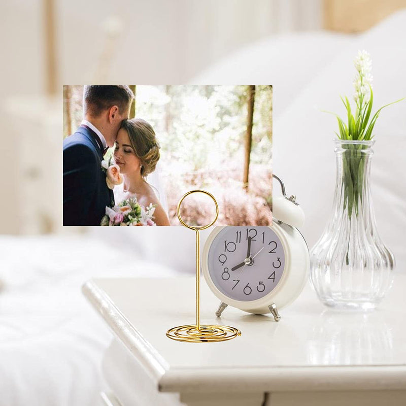 [Australia - AusPower] - Toncoo 24 Pack Premium Table Number Holders and 24 Pcs Place Cards with Gold Foil Border, Place Card Holder, Table Sign Stand, Photo Picture Holders Wedding Table Name Card Holder(Gold) 