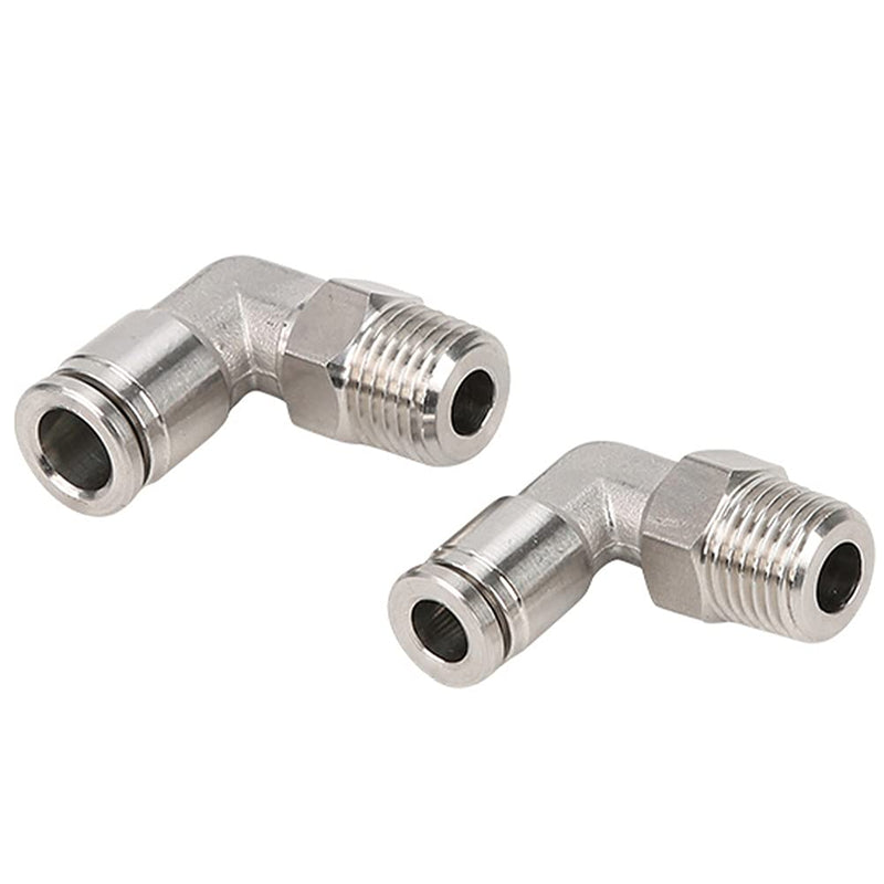 [Australia - AusPower] - Jienk 2Packs Pneumatic 304 Stainless Steel Male Elbow 1/2" Tube OD x 1/2" NPT Thread Push to Connect Air Fittings,90 Degree Quick Connector for Air Compressor Air Horn Air Bag 