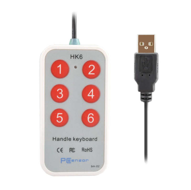[Australia - AusPower] - iKKEGOL 2 Meter /6.6Feet USB Durable Handle Mini Button 6 Keys User-Defined Keyboard for Game Laptop 