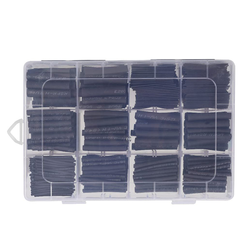 [Australia - AusPower] - 720 PCS Heat Shrink Tubing Kit, Heat Shrink Tubes Wire Wrap, KOOWIN Ratio 2:1 Electrical Cable Wire Kit Sleeve Assortment with Storage Case Set Long Lasting Insulation Protection (8 Sizes, Black) 