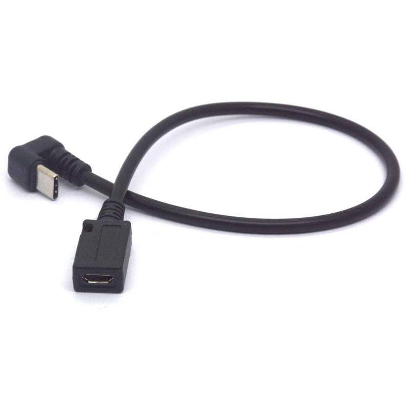 [Australia - AusPower] - PIIHUSW U Shaped Type C to Micro USB Cable, 180 Degree Angle USB-C Male to Micro USB Female Powerline Gaming Cord Adapter Support Charge and Sync for Laptop, Mobile Phone, Tablets (25cm) 