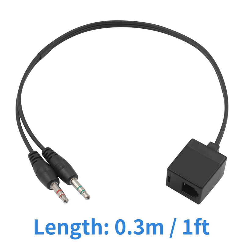 [Australia - AusPower] - Poyiccot Headset Buddy PC Dual 3.5mm Headset to RJ9/RJ10/RJ22 Phone Adapter for Mic Audio Jack Y Headset Splitter Adapter Cable 