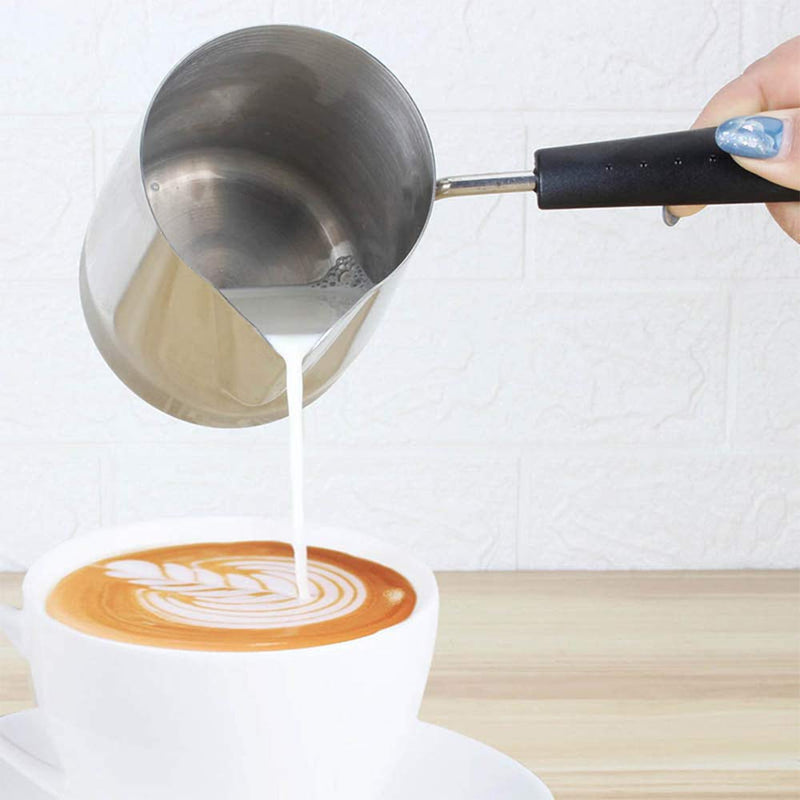 [Australia - AusPower] - Turkish Coffee Pot, Stainless Steel Milk and Coffee Warmer, Ibrik Cezve Arabic Briki Coffee Pot, Chocolate and Butter Melting Pot with Heat Resistant Handle, 20 OZ, 600 ML 