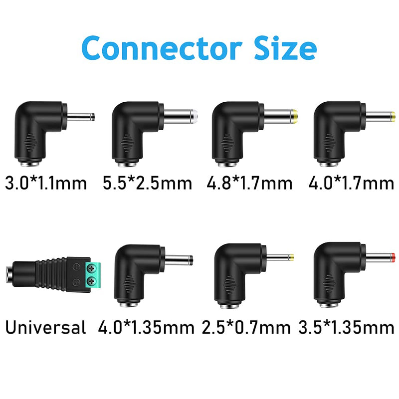 [Australia - AusPower] - MULTIM 12V 4A Universal Car Charger Compatible with Car DVR, GPS, Speakers, Car Refrigerator, DC 5.5x2.1mm to Cigarette Lighter with 8 Connectors Power Supply Cord 