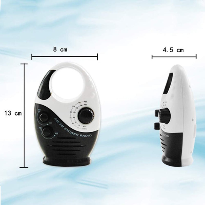 [Australia - AusPower] - Waterproof Shower Radio, 3V 0.5W Adjustable Volume Shower AM FM Button Speaker, Bathroom Shower Speakers Wireless Radio with Top Handle 
