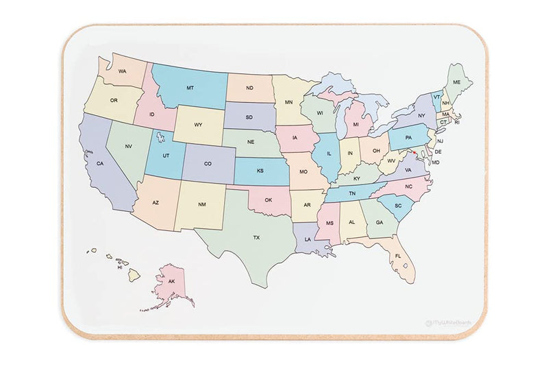 [Australia - AusPower] - USA Map with State Names, 11" x 17" x 1/8" Double Sided Lap Board. US Map with State Name Abbreviations on One Side 11" x 17" Us Map With State Names 