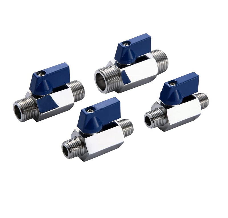 [Australia - AusPower] - Beduan 1/4" Mini Ball Valve, Stainless Steel Male x Male NPT Thread Shut-Off Valve 1/4 Inch Male Thread 