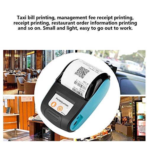 [Australia - AusPower] - 58mm Mini Thermal Receipt Printer, Support Bluetooth 4.0, Android, and Windows, USB Direct Thermal Printer for ESC/POS/Receipt Ticket Printer Professional(Blue) Blue 