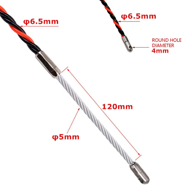 [Australia - AusPower] - ninesung Fish Tape, 33FT (10M) Wire Puller Through Wall Wire Threader OD 6mm Plus Fish Cable Fastener with Steel Rope 33FT (10M) 