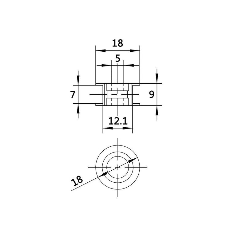 [Australia - AusPower] - WINSINN GT2 Idler Pulley 20 Teeth 5mm Bore 6mm Width Timing Pulley Wheel Aluminum for 3D Printer (Pack of 5Pcs) 6mm Belt 5mm Bore 20T With Tooth 