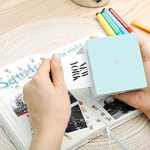 [Australia - AusPower] - Phomemo M02 Mini Bluetooth Label Maker with 1 White/Clear/Silver Glitter Sticker Paper 