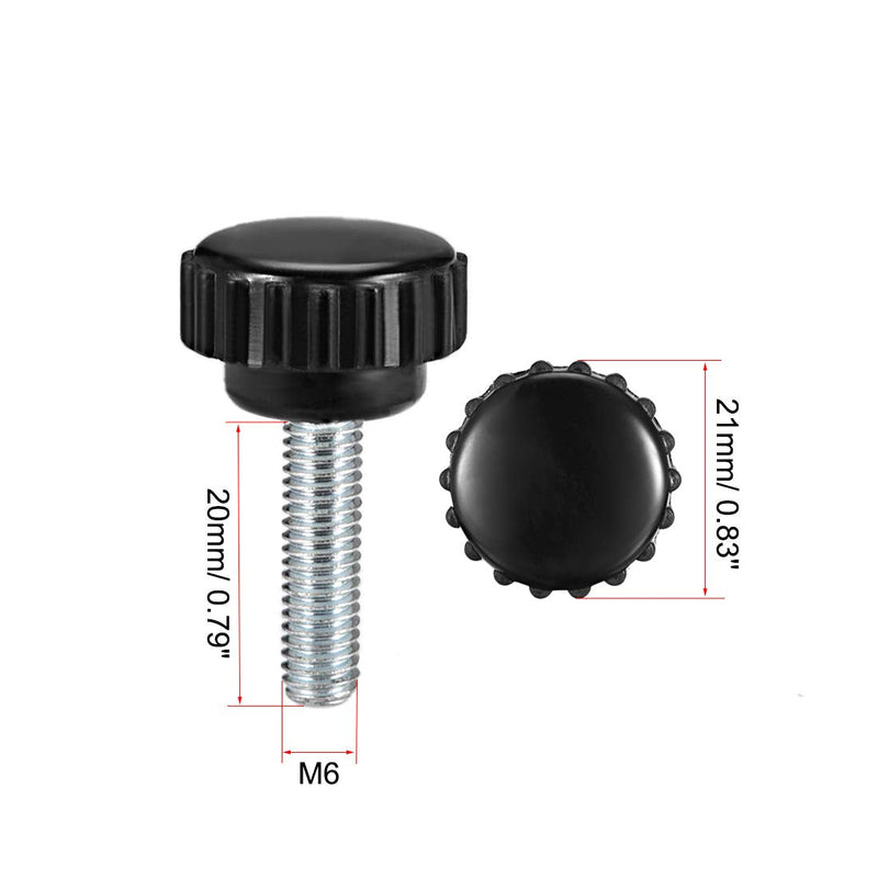 [Australia - AusPower] - uxcell M6 x 20mm Male Thread Knurled Clamping Knobs Grip Thumb Screw on Type 8 Pcs M6x21x20 