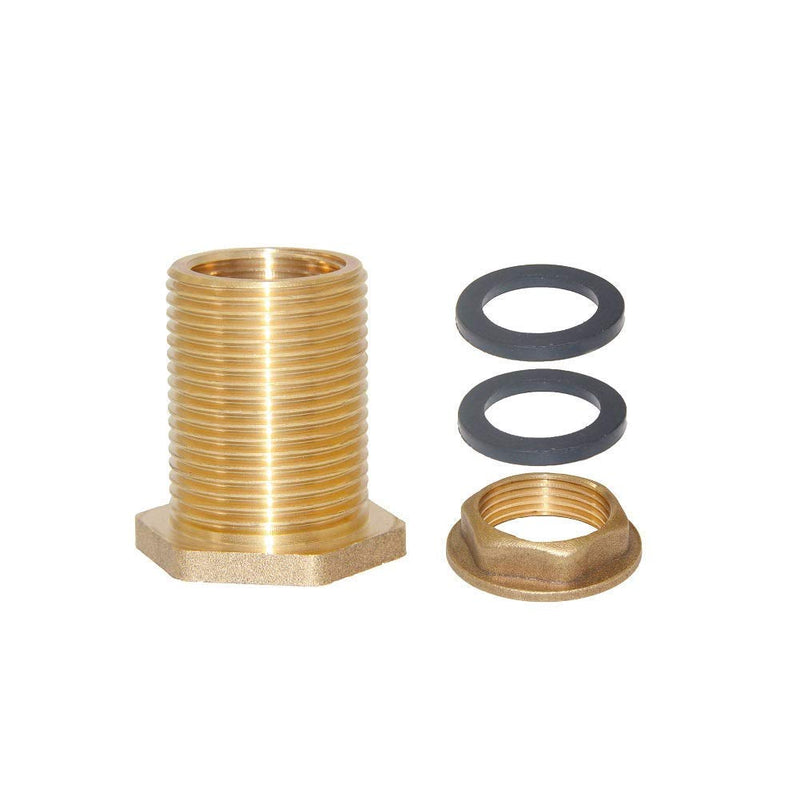 [Australia - AusPower] - Joywayus 2pcs 1/2" Female 3/4" Male Soild Brass Water Tank Connector Bulkhead Tank Fitting With 2 Rubber Ring Stablizing 1/2×3/4 