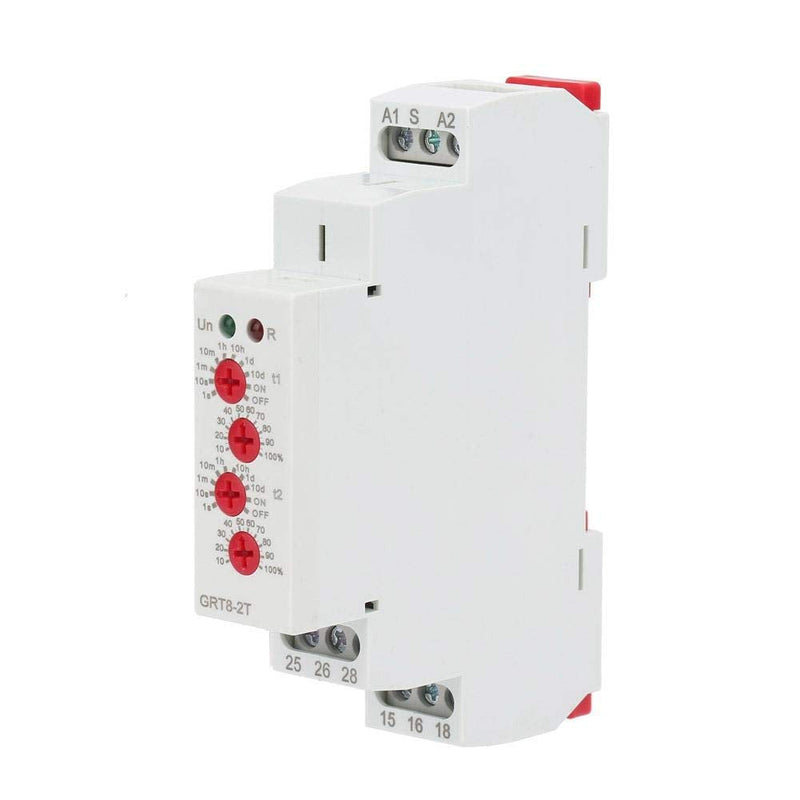 [Australia - AusPower] - Time Delay Relay, GRT8-2T Mini Rail Mount Double Delay Relay with LED Indicator AC 0.7-3VA/DC 0.5-1.7W(A230) 