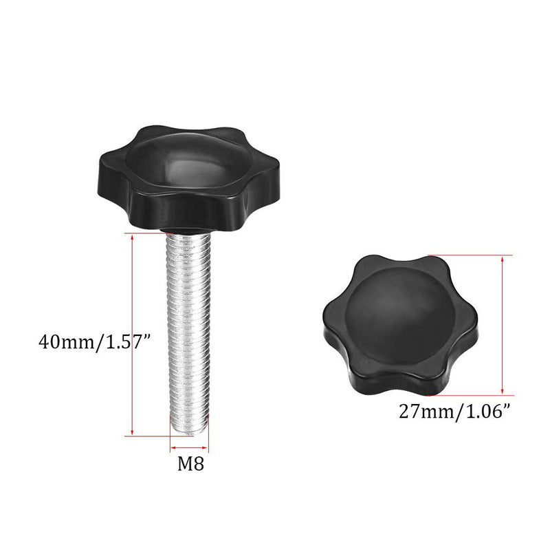 [Australia - AusPower] - NACX M8 x 40mm Thread Clamping Knob, Thumb Screw, Star Hand Knob Tightening Screw Knob for Machinery, 10Pcs 