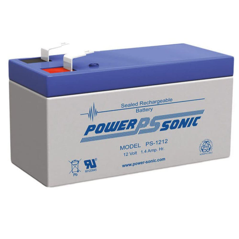 [Australia - AusPower] - Power-Sonic Rechargeable Sealed Lead Acid Battery PS-1212 12V 1.4 AH @ 20-hr. 12V 1.3 AH @ 10-hr, Gray case - Blue top (PS-1212F1) 