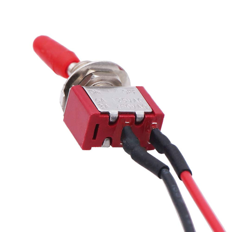 [Australia - AusPower] - Twidec/8Pcs Mini Toggle Switch SPST 2 Position 2 Pins ON/Off AC 125V 5A AC 3A 250V with Pre-soldered Wires MTS-101-X 