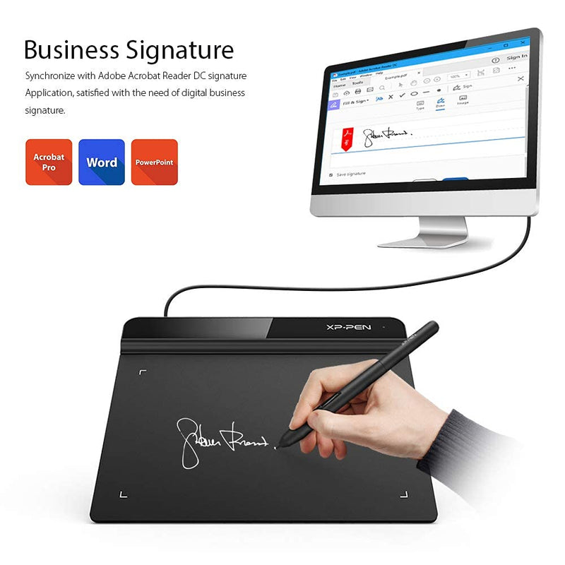[Australia - AusPower] - XP-PEN StarG640 Drawing Tablet Digital Graphics Tablet 6x4 Inch Ultrathin Tablet with 8192 Levels Battery-Free Stylus Compatible with Chromebook0& Artist Glove(Size M) 