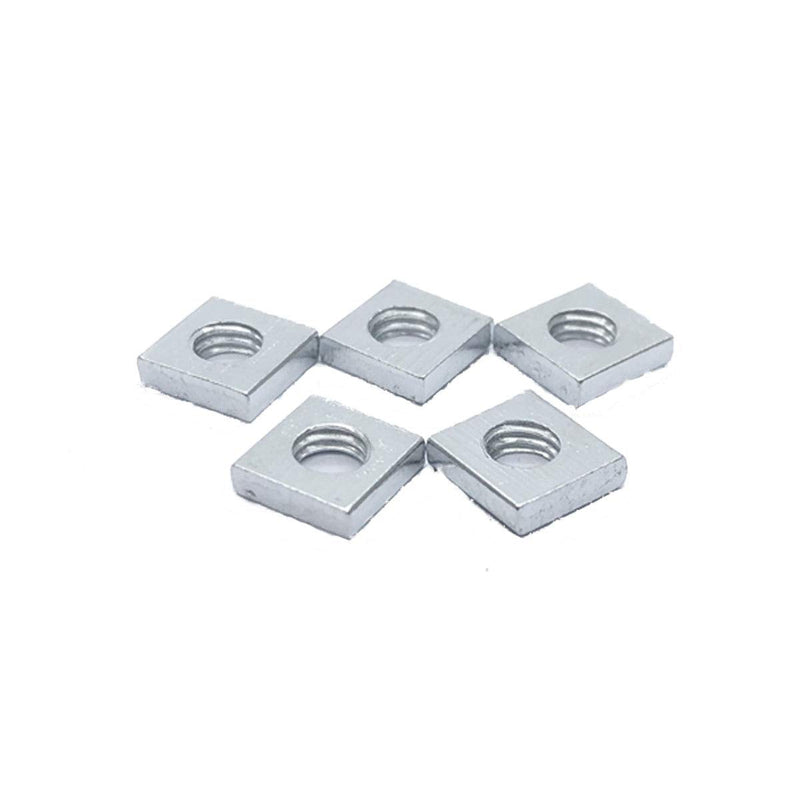 [Australia - AusPower] - 200pcs M4 Square Nut, Metric Coarse Thread Nut,Zinc Plated, Silver Tone(Size: M4×7×2). 