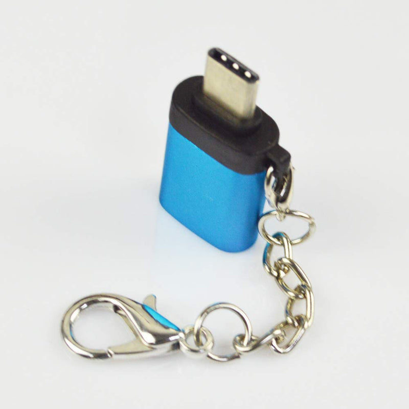 [Australia - AusPower] - USB-C to USB A 3.0 OTG Data Adapter Thunderbolt 3 Type C Adapter Aluminum Alloy (Blue) 