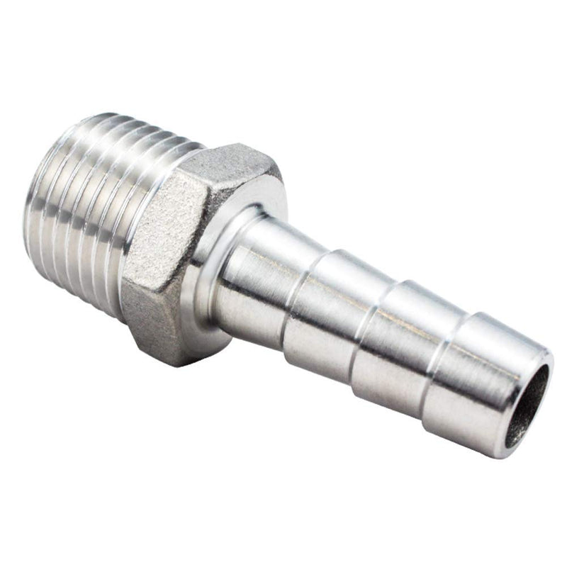 [Australia - AusPower] - Joywayus Stainless Steel Barb Fitting 1/2" Hose Barb x 1/2" Male NPT Hose Fitting Water Fuel Air(Pack of 3) 1/2-1/2NPT-3P 