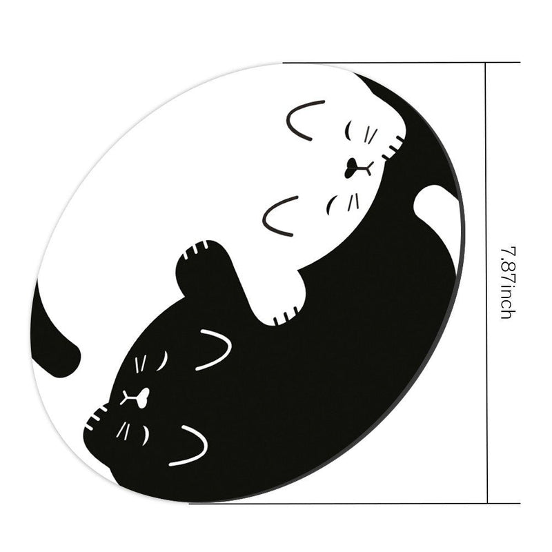[Australia - AusPower] - Cat Custom Mouse Pad Gaming Mat Keyboard Pad Waterproof Material Non-Slip Personalized Round Mouse pad (7.8x7.8x0.08Inch) 