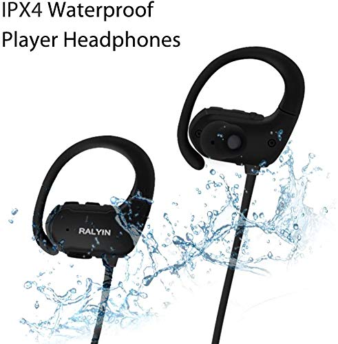 [Australia - AusPower] - Ralyin Bluetooth Headphones with Mic Sport Wireless Earbuds Built in Microphone Ear Hook Headset for Running Jogging Gym Workout Sweatproof Earphones Cordless Audifonos 8 Hours Play Time 