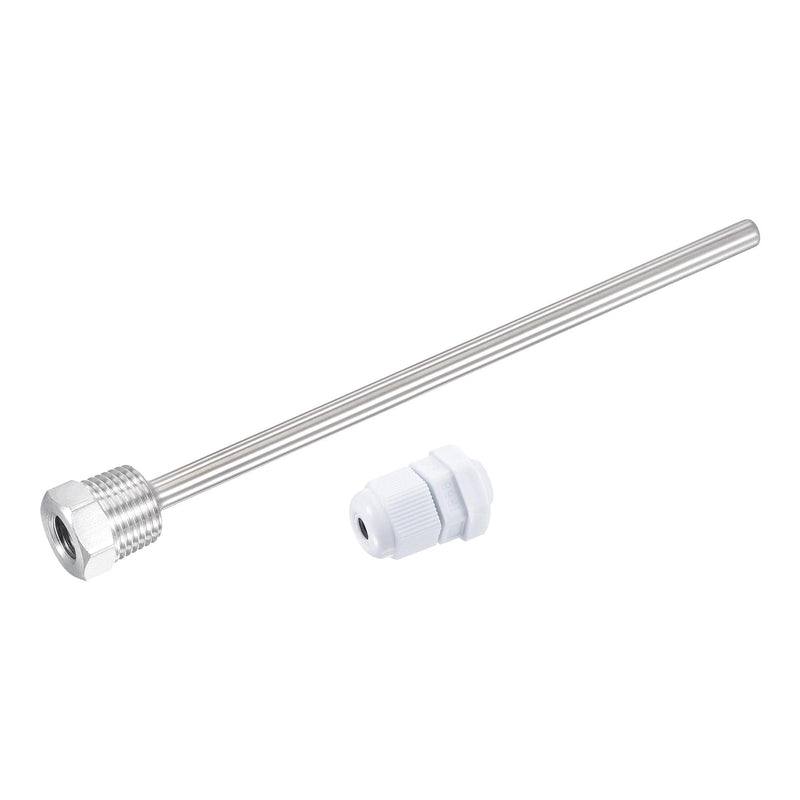 [Australia - AusPower] - uxcell 8mm Dia G1/2 Thermowell Weldless Stainless Steel 201 200mm Length for Beer Fermenter 