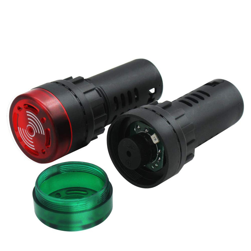 [Australia - AusPower] - mxuteuk 3Pcs 22mm 110/120V Buzzer with LED Lndicator Light Flash Alarm Beep Signal Intermittent Sound Red Green Yellow Light AD16-22SM-RGY110V Red+green+yellow 