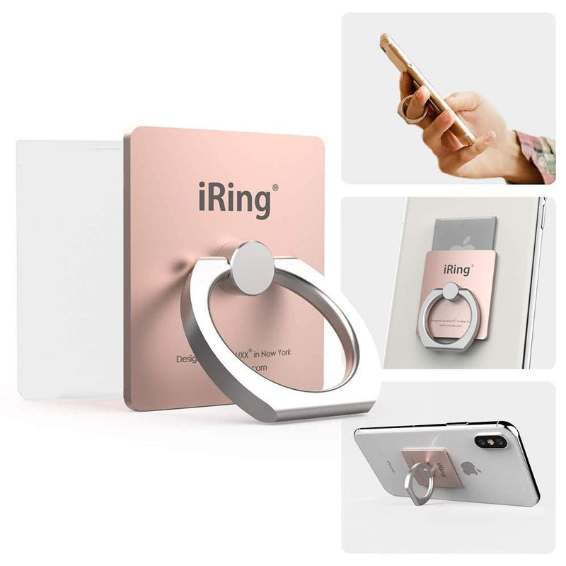 [Australia - AusPower] - iRing Link, Made in Korea, Wireless Charging Friendly Phone Holder - Cell Phone Ring Grip Finger Holder and Stand Compatible with iPhone, Galaxy, and Other Smartphones.(Rose Gold) Rose Gold 
