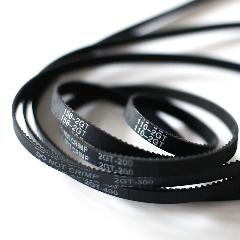 [Australia - AusPower] - Houkr 3D Printer Timing Belt 2GT-6 Closed Loop Rubber Belt Set(6pcs), Perimeter 110mm 158mm 200mm 300mm 400mm 610mm, Width 6mm for Motor Belt, 3D Printer 