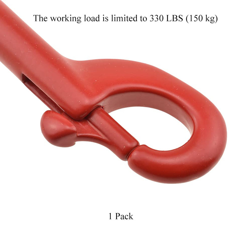 [Australia - AusPower] - Hahiyo Double Ended Bolt Snap Hooks 3.5inch Length Swivel Clasp Buckle Trigger Clip Spin Freely Secure Not Wiggle Loose Easy to Hook for Flagpole Rope Key Chain Dog Collar Red Stainless Steel 1pcs Double Ended Bolt Snap-Red-1Pack 1 