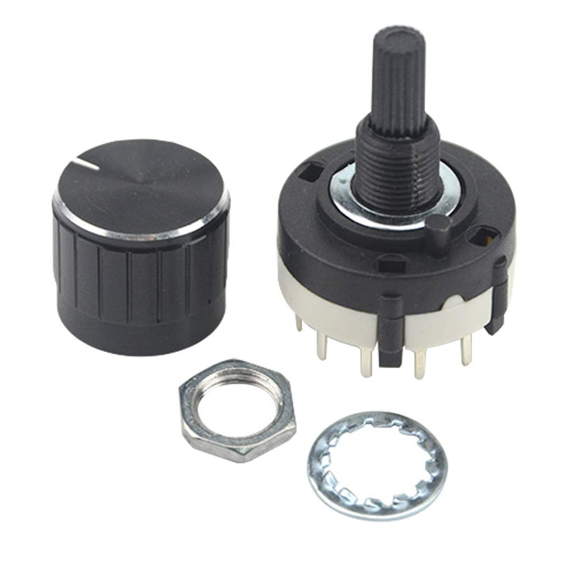 [Australia - AusPower] - WMYCONGCONG 3 PCS RS26 4P12T 4 Pole 12 Position Selectable Band Selector Rotary Switch with Knob 