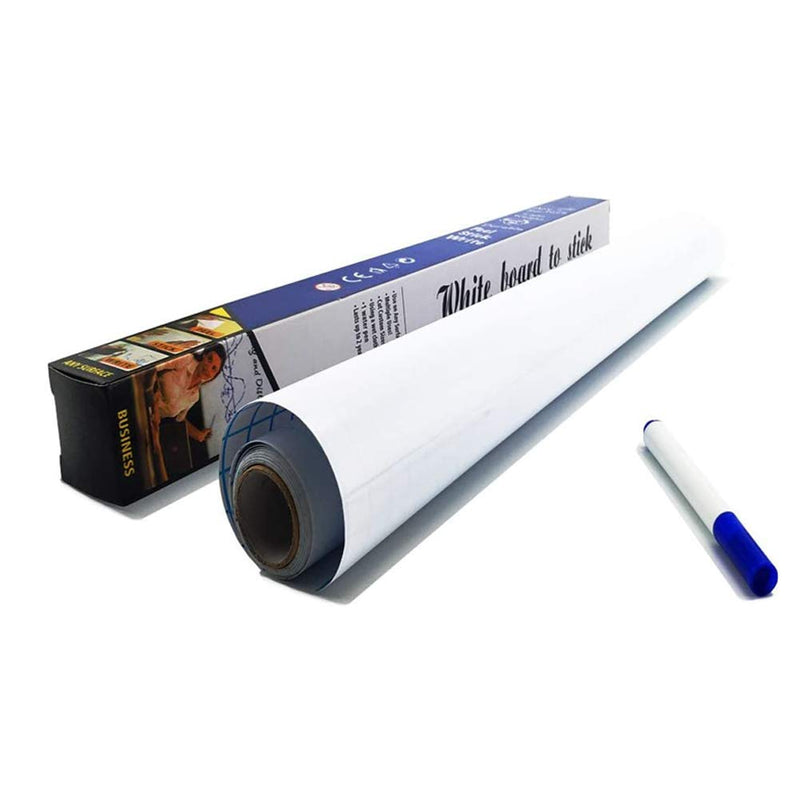 [Australia - AusPower] - Self Adhesive White Board Paper - Dry Erase Wall Stickers Roll 17.7" x 78.7" Message Board Wallpaper Decal for School/Office/Home/Kid/Art/Decoration 