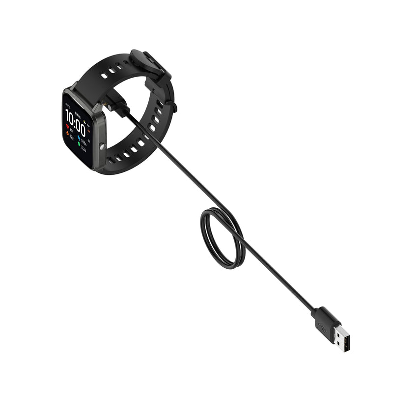 [Australia - AusPower] - Charging Cable Compatible with FITVII H86/ H08/ H18/ H56 Smart Watch Charger Cable USB Portable Magnetic Replacement Charging Cord for FITVII Fitness Tracker Charger Accessories (Black*2) Black*2 