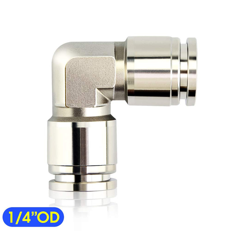 [Australia - AusPower] - TAILONZ PNEUMATIC Stainless Steel 1/4 inch od Push to Connect Fittings Tube Elbow Connect Push Fit Fittings Tube Fittings Push Lock PV-1/4 (Pack of 1) 1/4" OD 