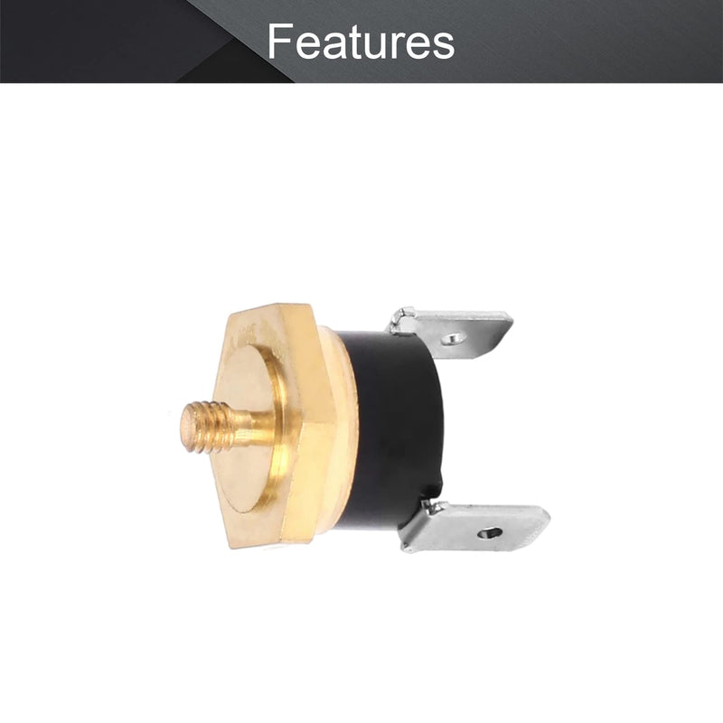 [Australia - AusPower] - Fielect KSD301 Thermostat Temperature Control Switch,Adjust Snap Disc Temperature Switch 135°C Copper M5 Normally Closed 1 Pcs 135C M5 