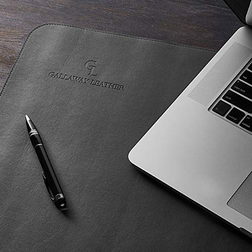 [Australia - AusPower] - Gallaway Leather Desk Pad – 36 x 17 inch - Desk Mat Home Office Desk Accessories Desktop Protector XXL Mouse Pad Writing Desk Blotter (Black) 