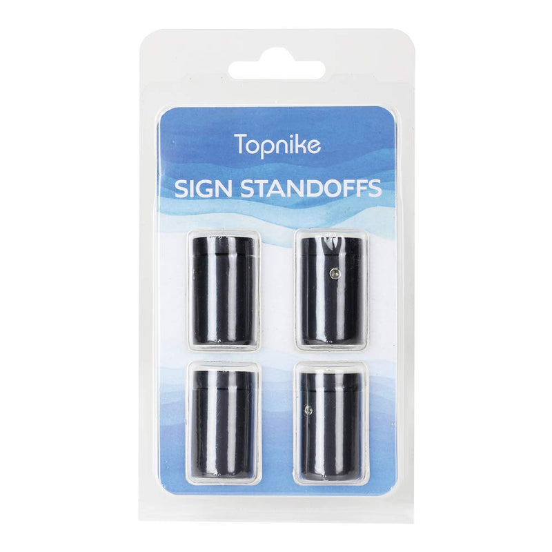 [Australia - AusPower] - TOPNIKE Side Clamp Standoffs 3/4" x 1" Black Aluminum, Edge Grip Standoffs for Glass, Burglarproof Sign Standoff, Standoffs Hardware, for Acrylic, Glass, PVC, Glass Panel with 2pcs Spacers, Pack of 4 