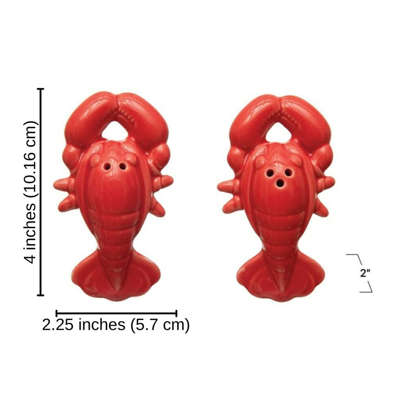 [Australia - AusPower] - Creative Co-Op Lobster Salt & Pepper Shaker Set, 2 inches (Red) Red 