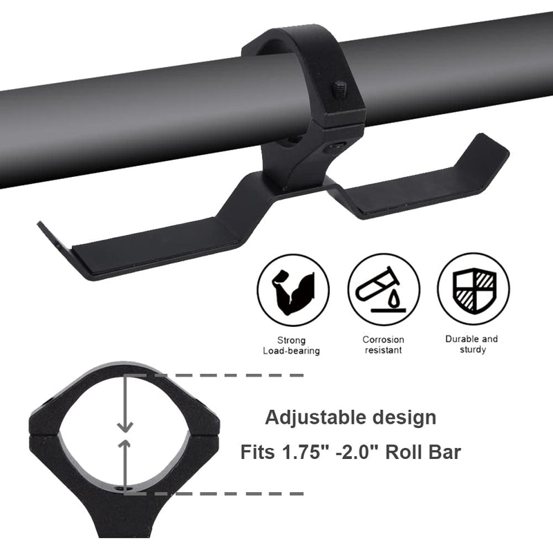 [Australia - AusPower] - Z8 UTV Headset Hanger with Bar Mount 1.75"- 2" Roll Cage Rugged Machined Headset Helemt Goggle Accessory Dual Hook Hanger Holder 