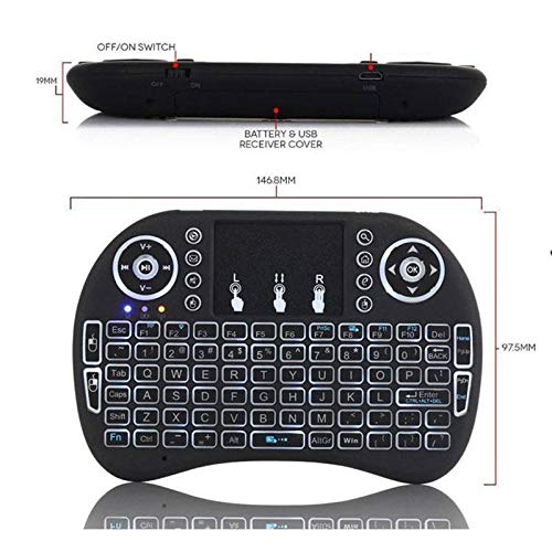 [Australia - AusPower] - Mini Keyboard i8 2.4G Air Mouse Wireless Keyboard with Touchpad, Rechargeable Handheld Keyboard Remote for Smart TV, Android TV Box, KODI, Raspberry Pi, PC 