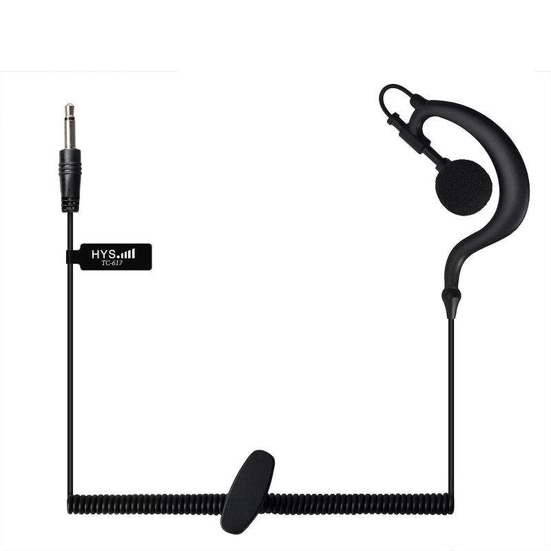 [Australia - AusPower] - HYSHIKRA 3.5mm Surveillance Listen Only Earpiece, G Shape Headset with Coiled Cable for Motorola Icom Yaesu Walkie-Talkie Ham Transceiver, Handheld Raido Speaker Mic Jacks Plug (Pack of 2) 