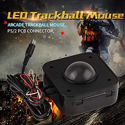 [Australia - AusPower] - SWONVI Arcade Trackball Mouse,4.5cm Lighted Illuminated Round LED Trackball Mouse PS/2 PCB Connector for Arcade (Trackballs) Trackballs 