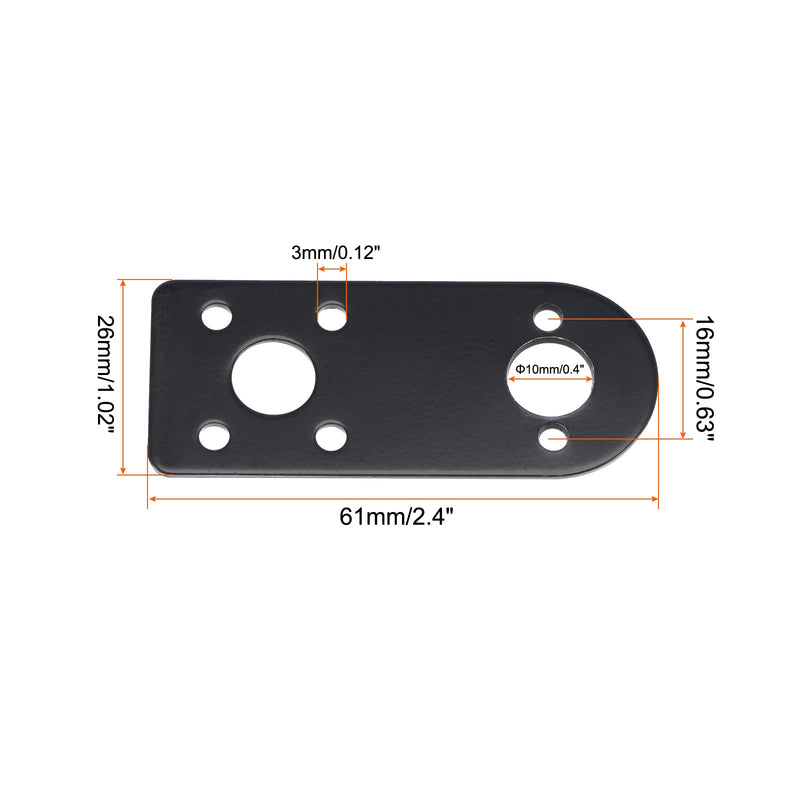 [Australia - AusPower] - MECCANIXITY Motor Mounting Bracket Motor Mounting Holder Base 61x26mm Black Steel for Motor 