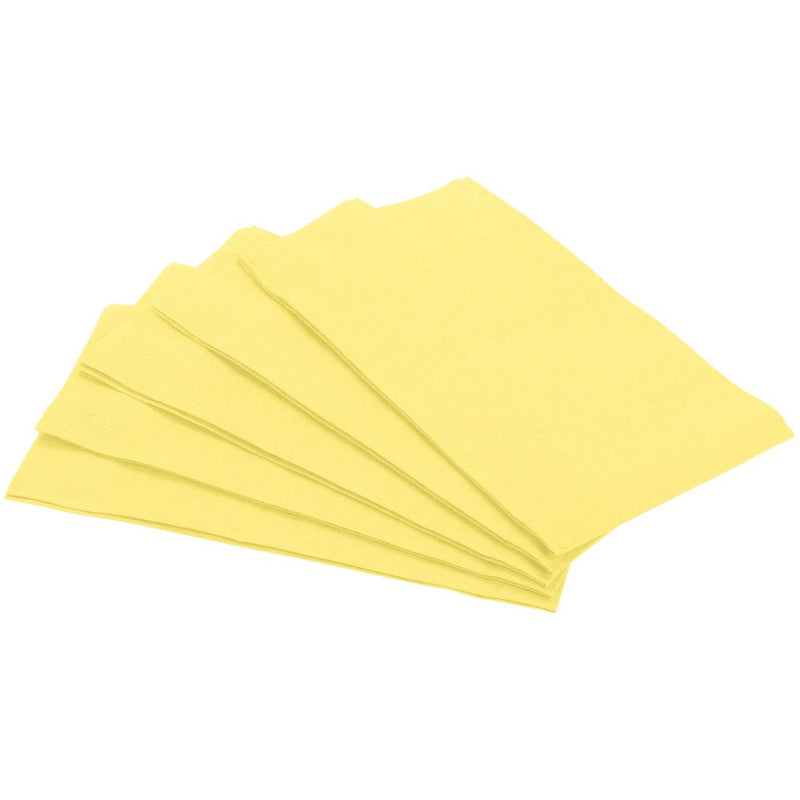 [Australia - AusPower] - Light Yellow 3-Ply Guest Towels | Pack of 16 | Party Supply 